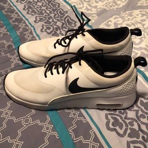 White with black nike sneakers